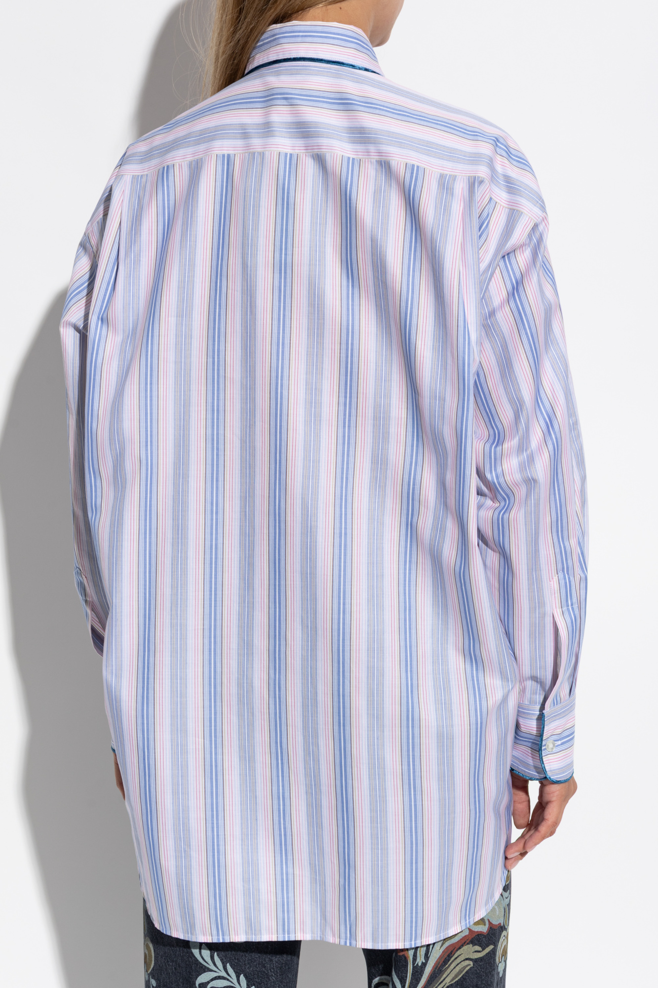 Tシャツ・カットソー Etro Light Blue Cotton Oversize Shirt OVERSIZED BOXY T-SHIRT - LIGHT BLUE | COS